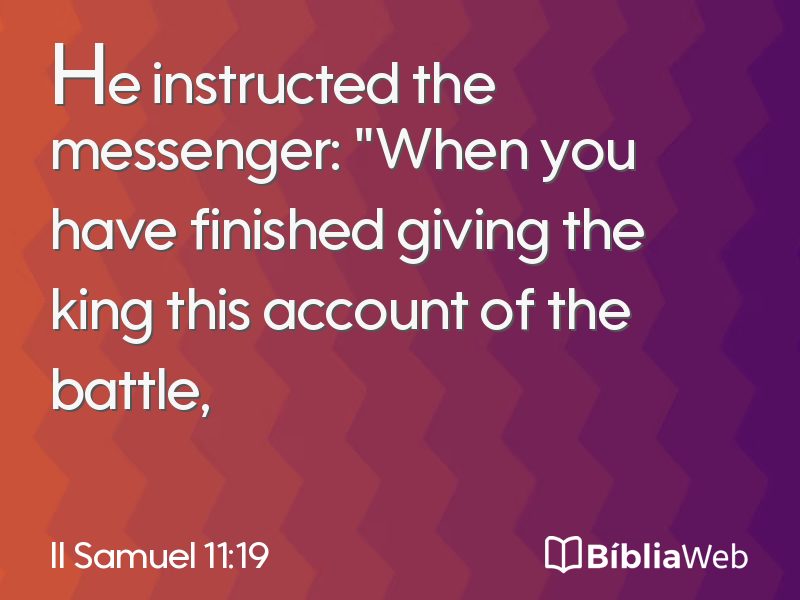 II Samuel 11:19 em imagem para compartilhar