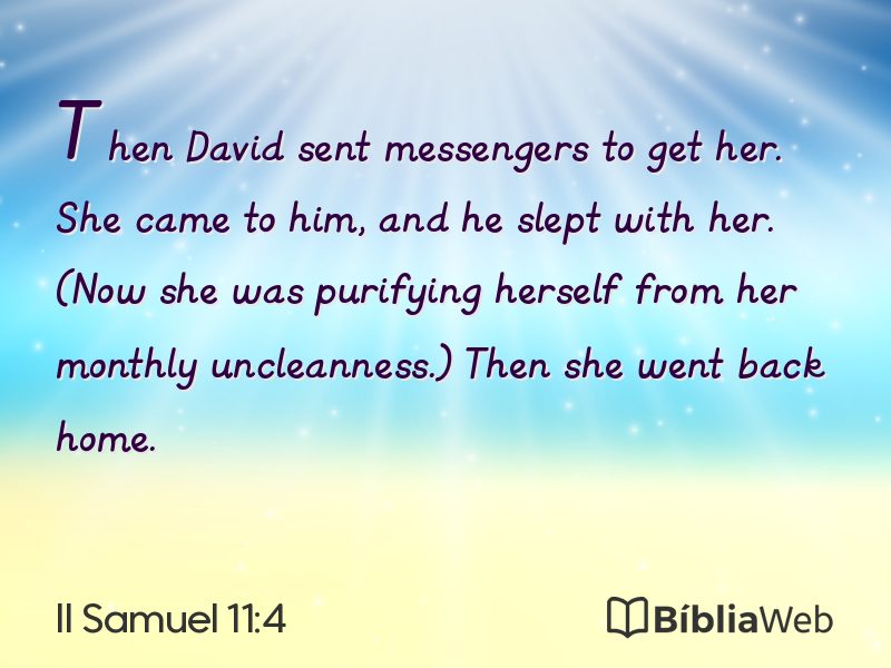 II Samuel 11:4 em imagem para compartilhar