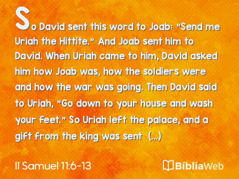 II Samuel 11:6-13 em imagem para compartilhar