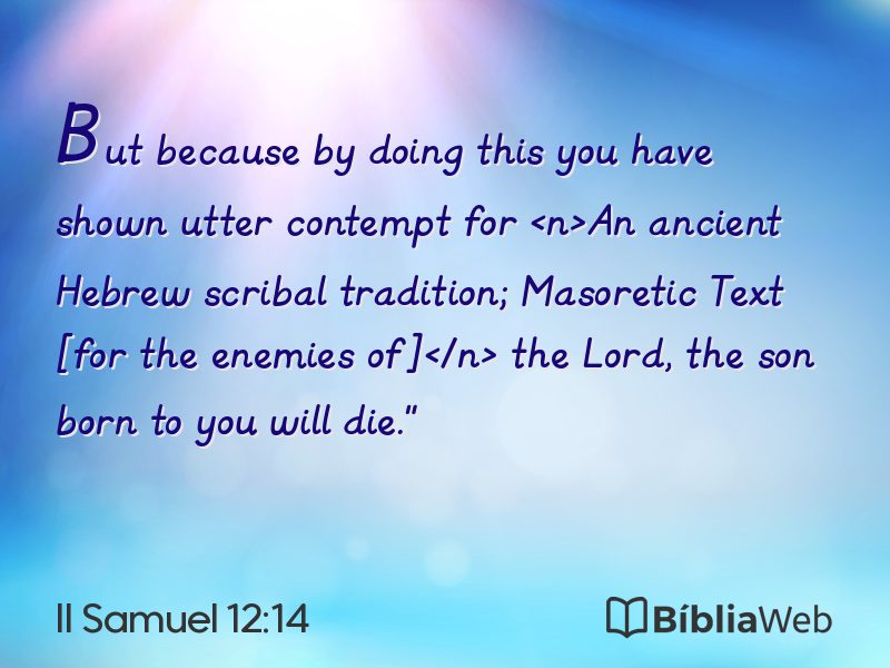 II Samuel 12:14 em imagem para compartilhar