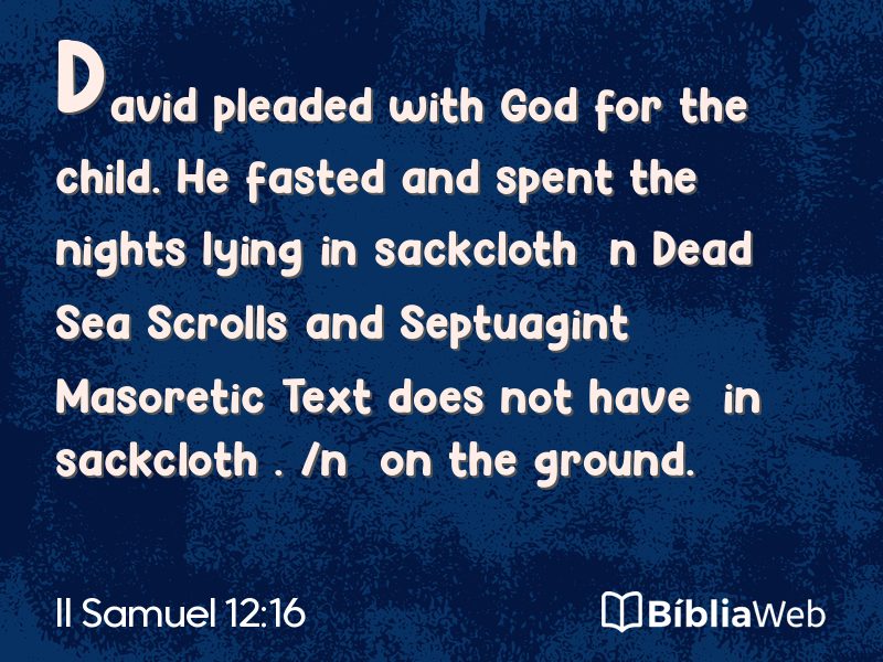 II Samuel 12:16 em imagem para compartilhar