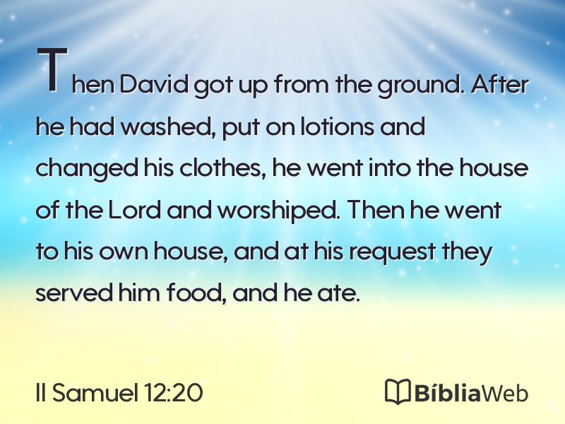 II Samuel 12:20 em imagem para compartilhar