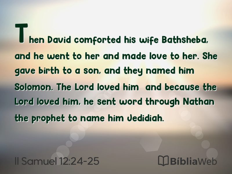II Samuel 12:24-25 em imagem para compartilhar