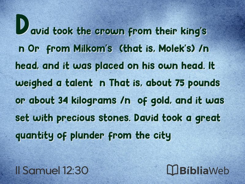 II Samuel 12:30 em imagem para compartilhar