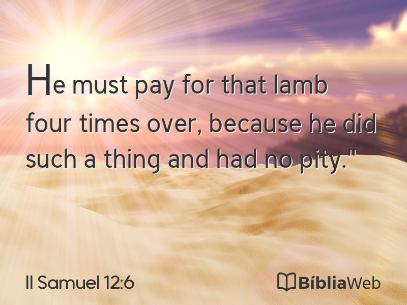 II Samuel 12:6 em imagem para compartilhar