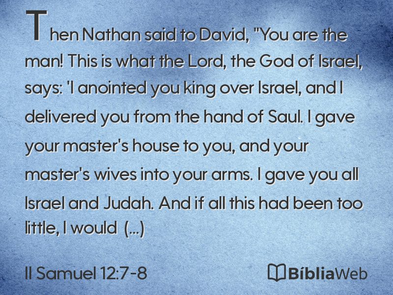 II Samuel 12:7-8 em imagem para compartilhar