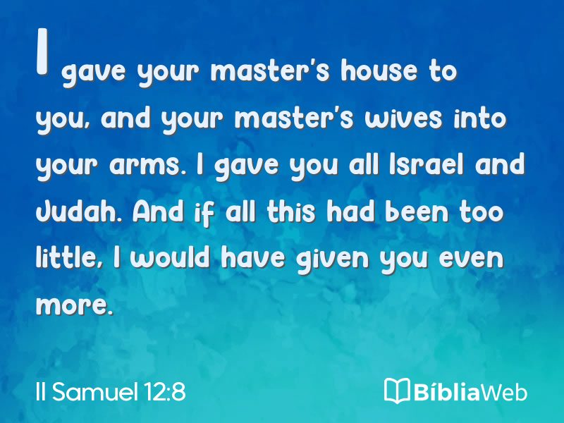 II Samuel 12:8 em imagem para compartilhar