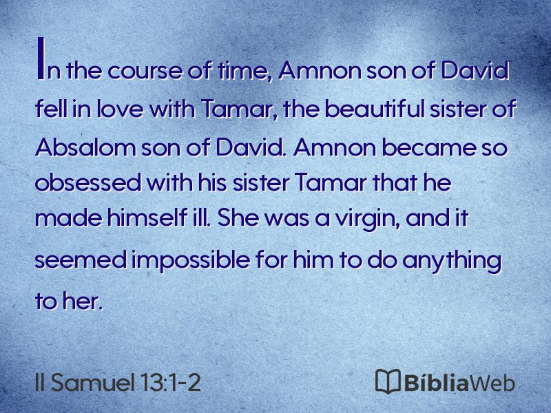 II Samuel 13:1-2 em imagem para compartilhar