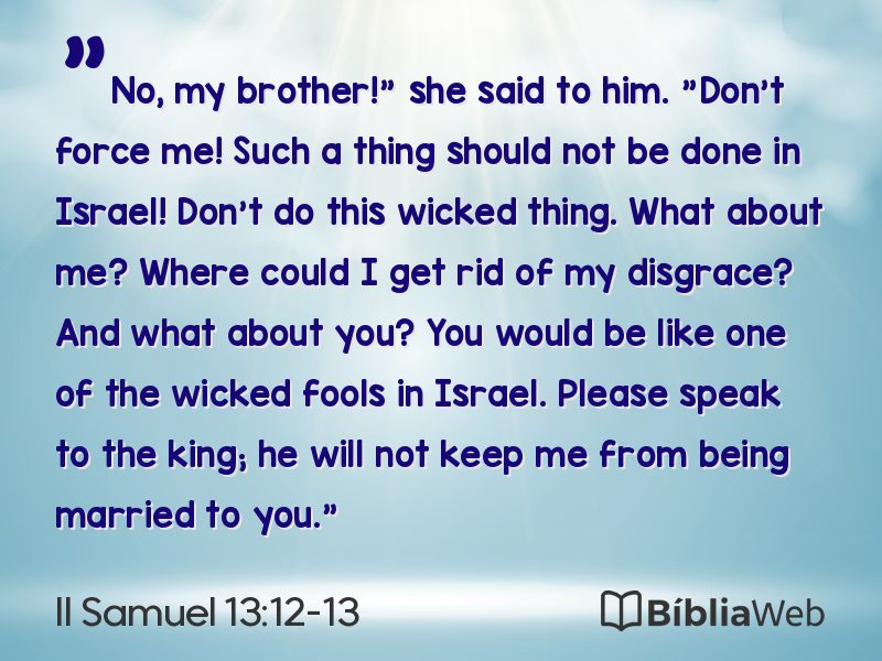 II Samuel 13:12-13 em imagem para compartilhar