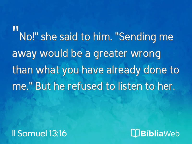 II Samuel 13:16 em imagem para compartilhar