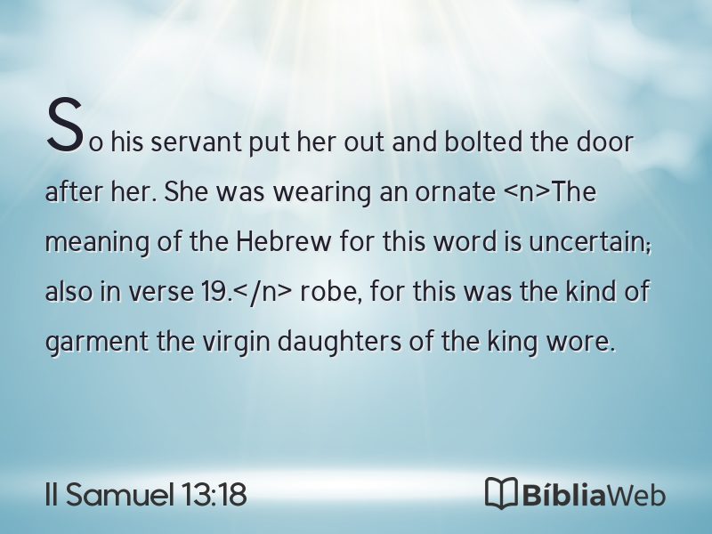 II Samuel 13:18 em imagem para compartilhar
