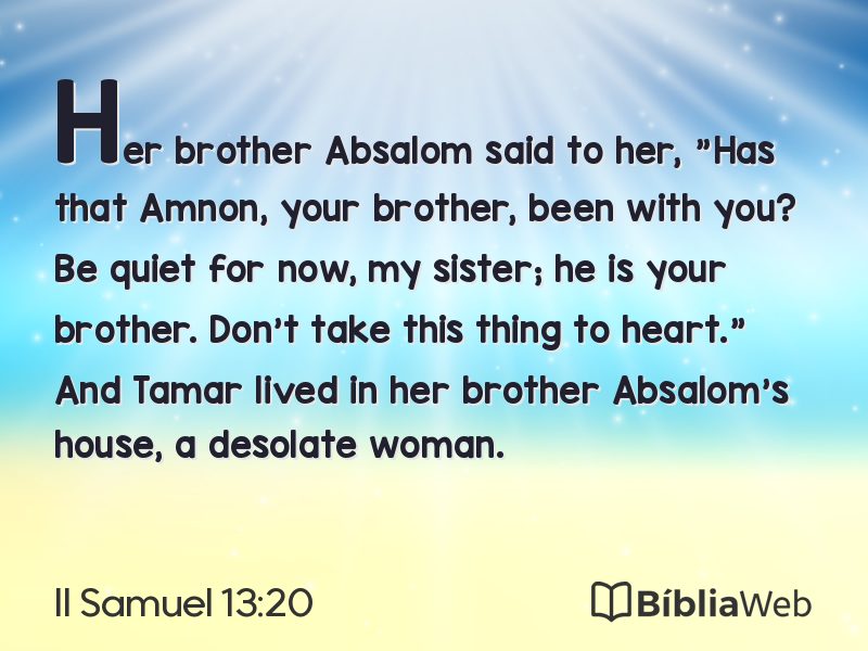 II Samuel 13:20 em imagem para compartilhar