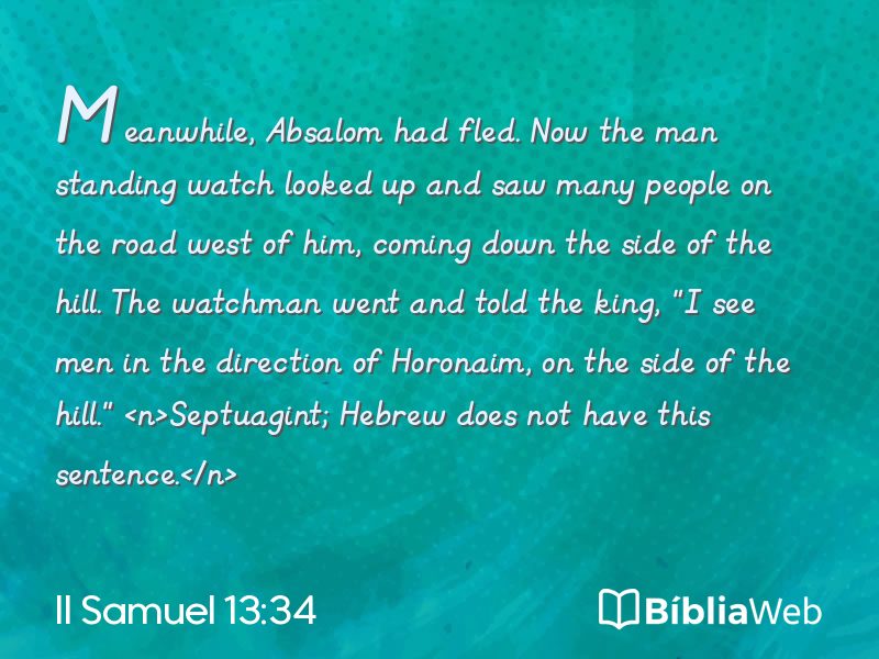 II Samuel 13:34 em imagem para compartilhar