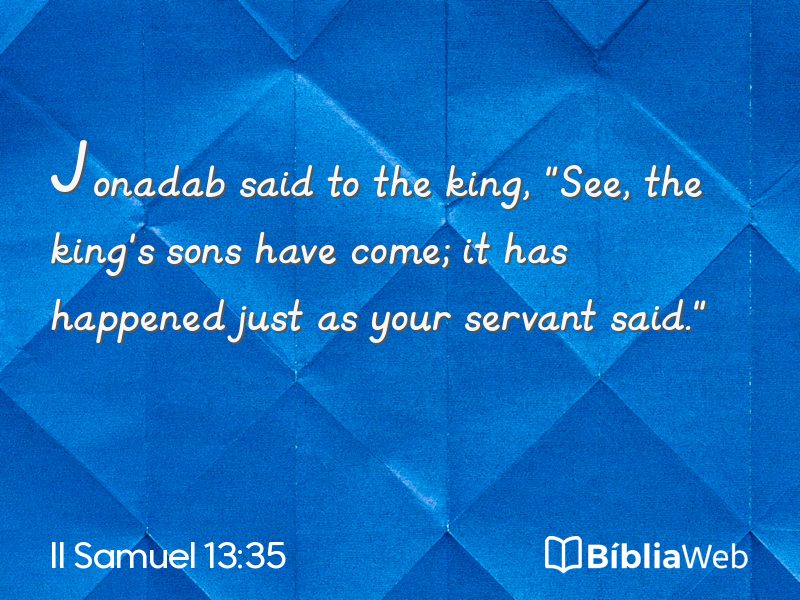 II Samuel 13:35 em imagem para compartilhar