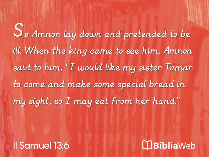 II Samuel 13:6 em imagem para compartilhar