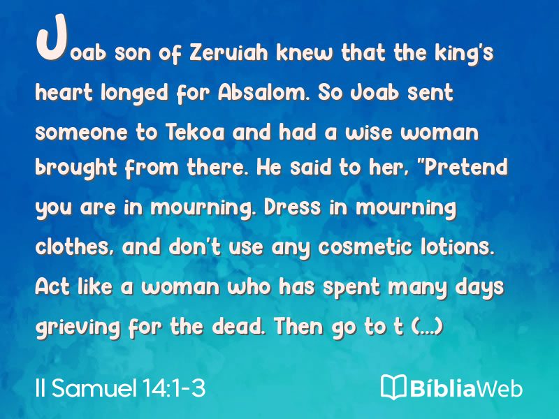 II Samuel 14:1-3 em imagem para compartilhar