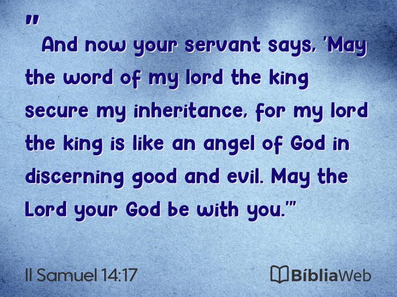 II Samuel 14:17 em imagem para compartilhar