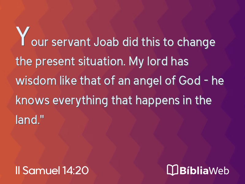 II Samuel 14:20 em imagem para compartilhar
