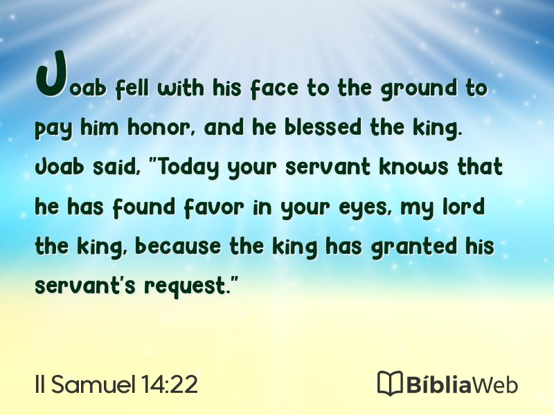 II Samuel 14:22 em imagem para compartilhar