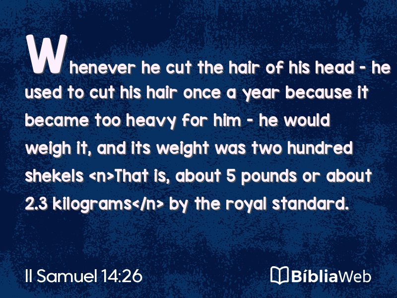 II Samuel 14:26 em imagem para compartilhar