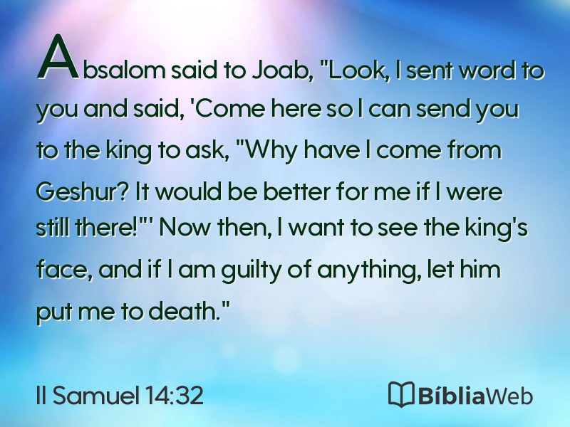 II Samuel 14:32 em imagem para compartilhar