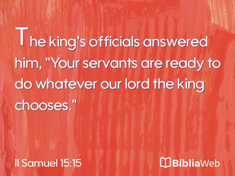 II Samuel 15:15 em imagem para compartilhar
