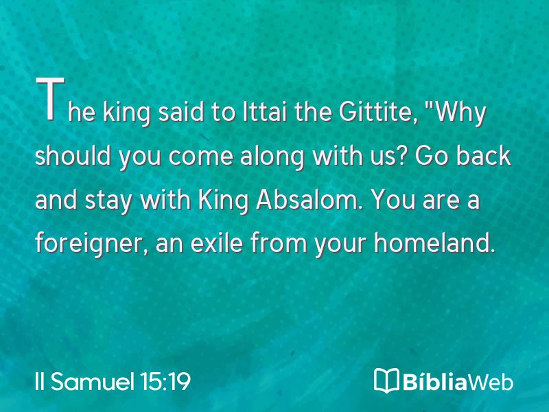 II Samuel 15:19 em imagem para compartilhar