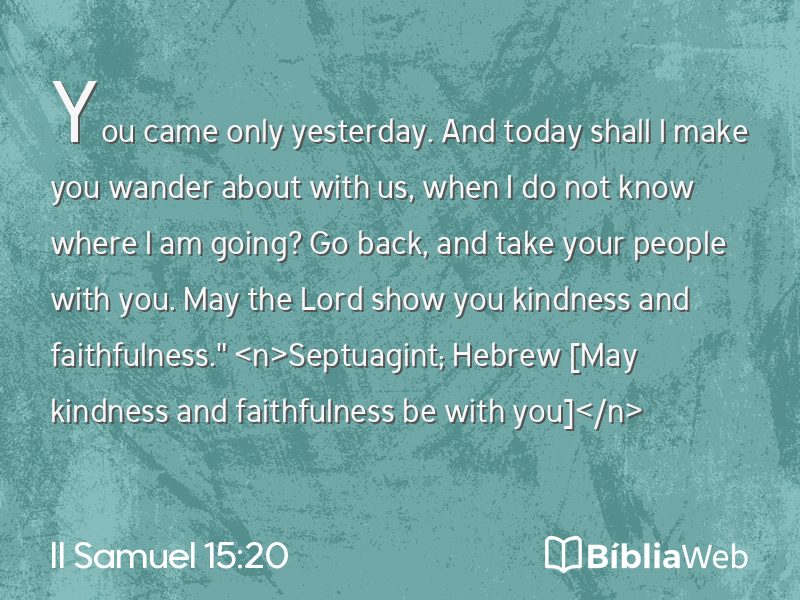 II Samuel 15:20 em imagem para compartilhar