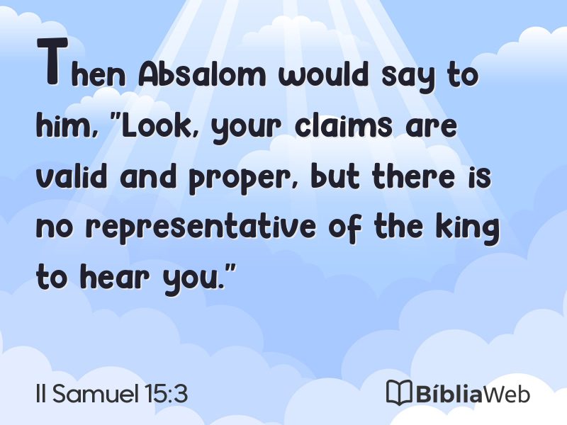 II Samuel 15:3 em imagem para compartilhar