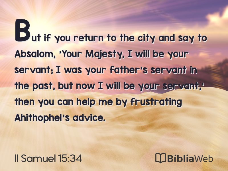 II Samuel 15:34 em imagem para compartilhar