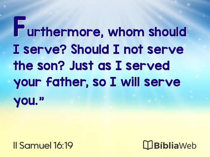 II Samuel 16:19 em imagem para compartilhar