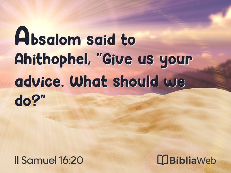 II Samuel 16:20 em imagem para compartilhar