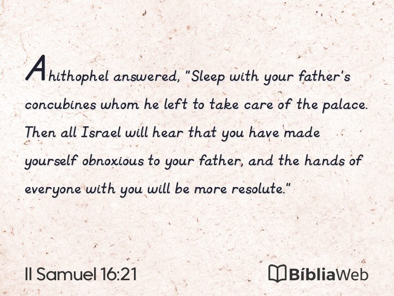 II Samuel 16:21 em imagem para compartilhar