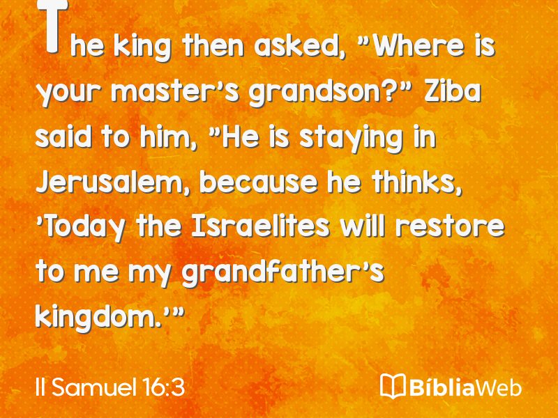 II Samuel 16:3 em imagem para compartilhar