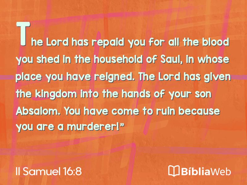 II Samuel 16:8 em imagem para compartilhar
