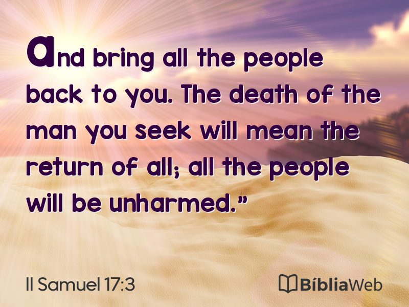 II Samuel 17:3 em imagem para compartilhar