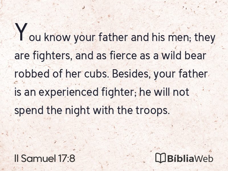 II Samuel 17:8 em imagem para compartilhar