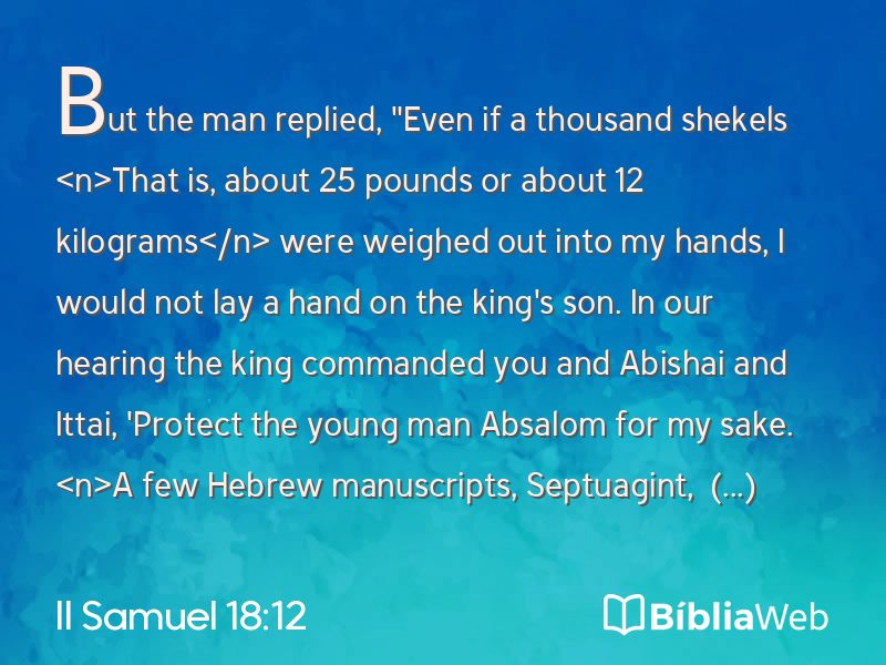II Samuel 18:12 em imagem para compartilhar