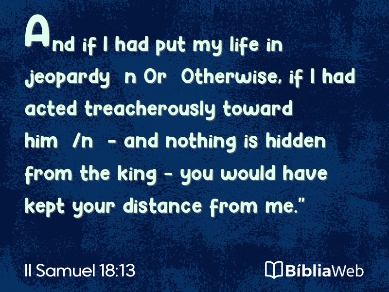 II Samuel 18:13 em imagem para compartilhar