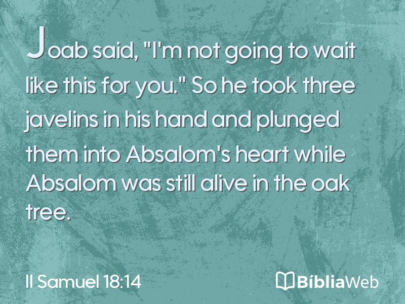II Samuel 18:14 em imagem para compartilhar