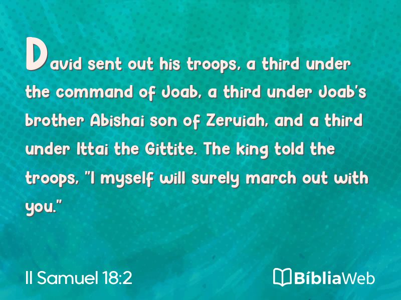 II Samuel 18:2 em imagem para compartilhar