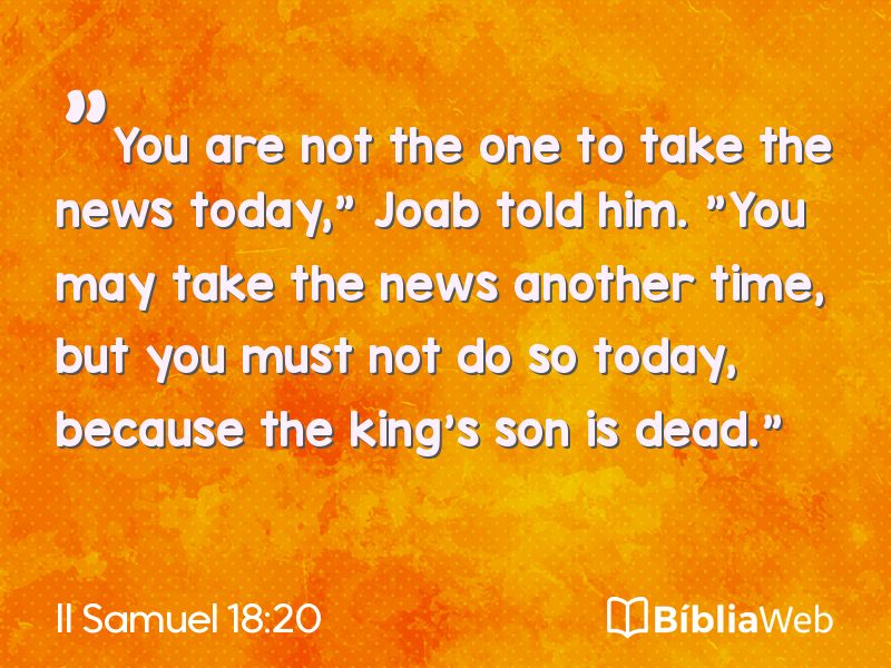 II Samuel 18:20 em imagem para compartilhar