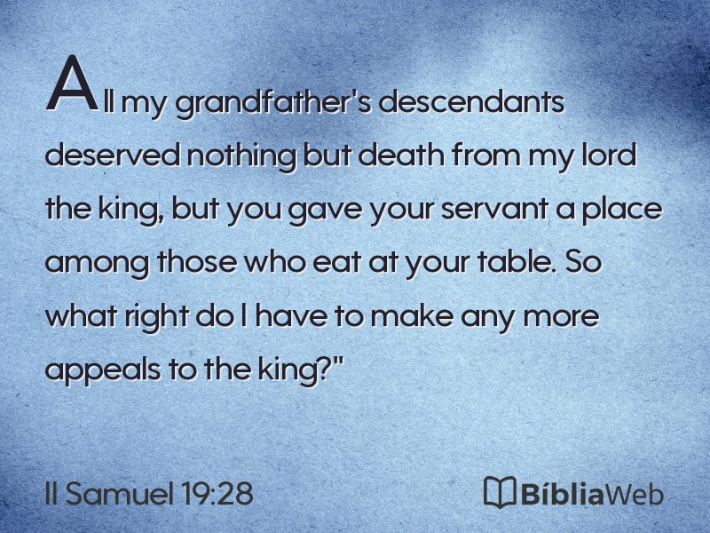 II Samuel 19:28 em imagem para compartilhar