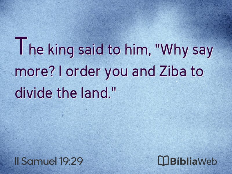 II Samuel 19:29 em imagem para compartilhar