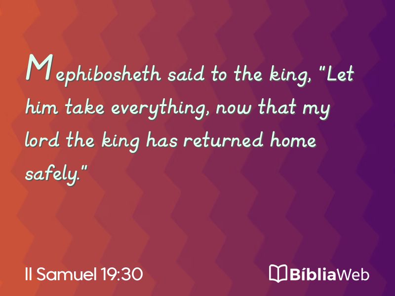 II Samuel 19:30 em imagem para compartilhar