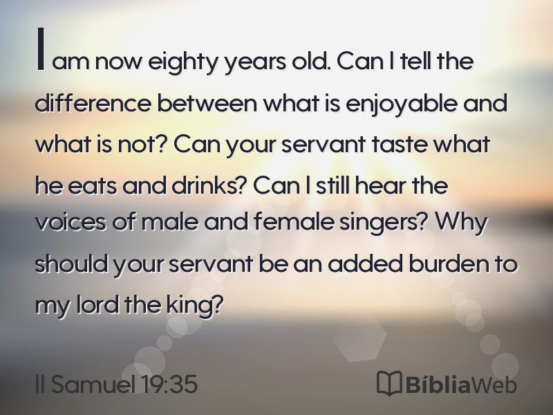 II Samuel 19:35 em imagem para compartilhar