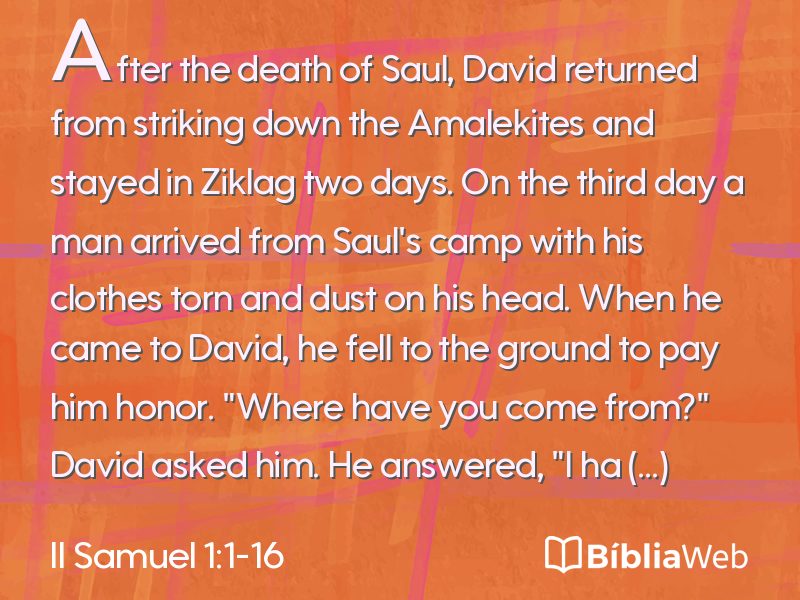 II Samuel 1:1-16 em imagem para compartilhar