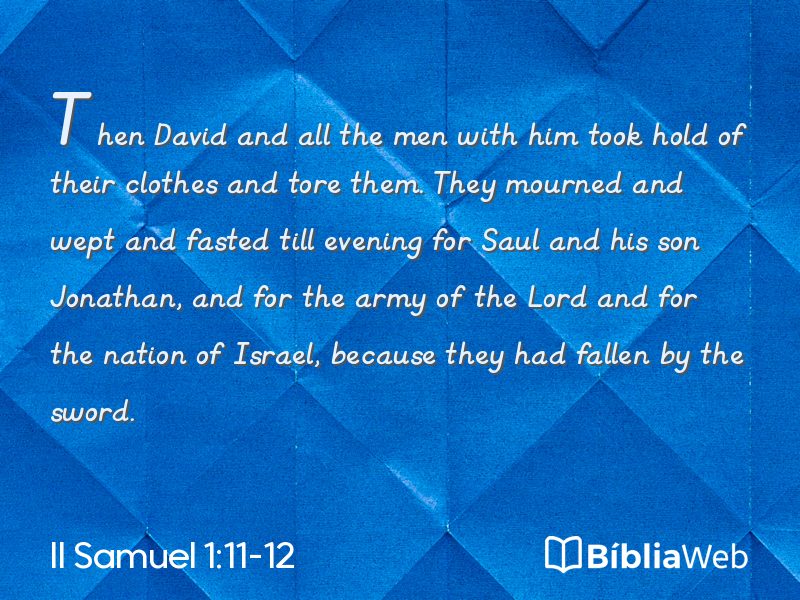 II Samuel 1:11-12 em imagem para compartilhar