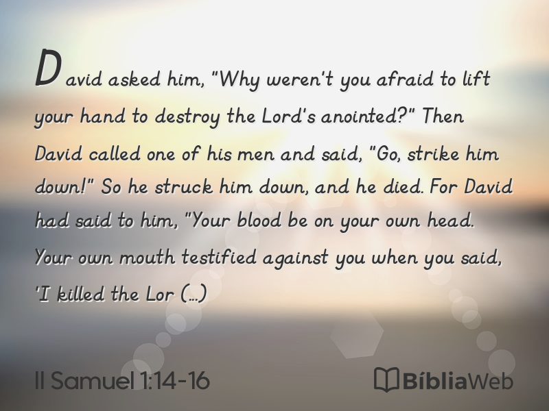 II Samuel 1:14-16 em imagem para compartilhar