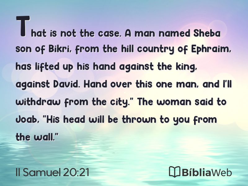 II Samuel 20:21 em imagem para compartilhar